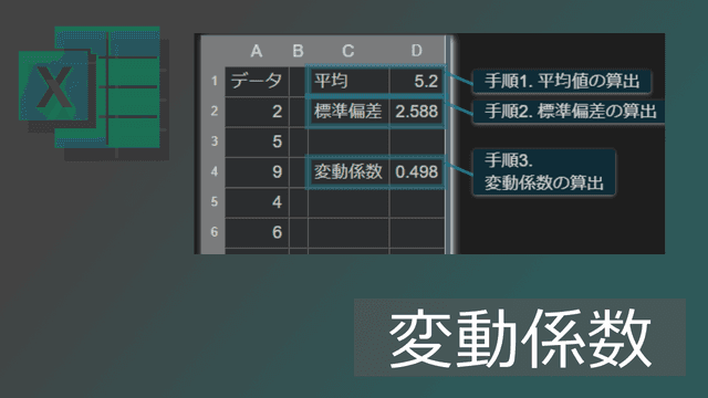 エクセルで変動係数(CV)の簡単な求め方【コピペ用テンプレートあり】