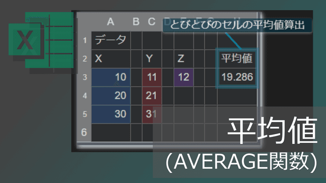 離れたとびとびのセル範囲も含められるエクセルの平均の出し方【コピペ用テンプレートあり】